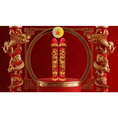 Đèn cầy thơm Long Phụng – Cặp song Long, song Phụng dâng phật, trang trí gia tiên