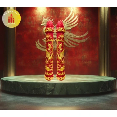 Đèn cầy thơm Long Phụng – Cặp song Long, song Phụng dâng phật, trang trí gia tiên 7 Đèn cầy thơm Long Phụng – Cặp song Long, song Phụng dâng phật, trang trí gia tiên 7