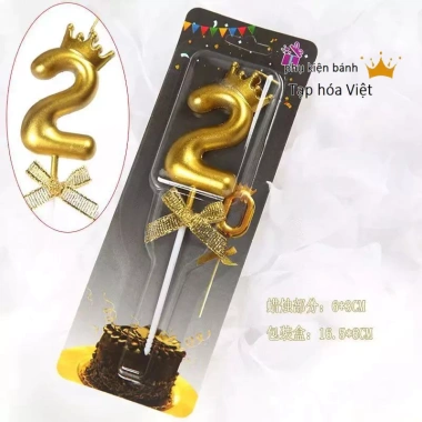 Đèn Cầy Vương Miện Nhũ Trang Trí Bánh – Nến Số Sinh Nhật Cao Cấp, Hoàn Hảo Bánh Kem – Giá 5.611 VND