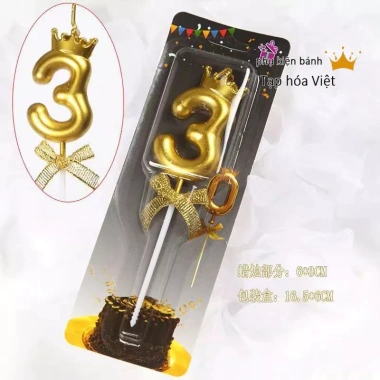 Đèn Cầy Vương Miện Nhũ Trang Trí Bánh – Nến Số Sinh Nhật Cao Cấp, Hoàn Hảo Bánh Kem – Giá 5.611 VND