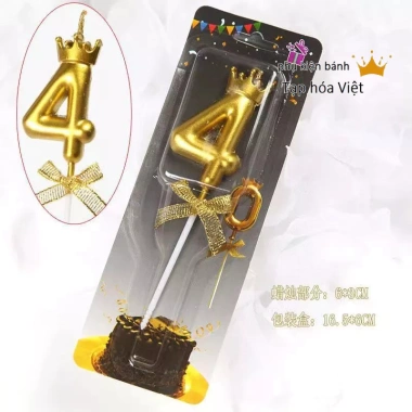Đèn Cầy Vương Miện Nhũ Trang Trí Bánh – Nến Số Sinh Nhật Cao Cấp, Hoàn Hảo Bánh Kem – Giá 5.611 VND
