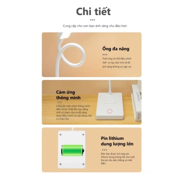 Đèn Đài Sạc LED Tiết Kiệm 3 Chế Độ Ngăn Cận Thị Đèn Đọc Học Tập Giá 116.000₫