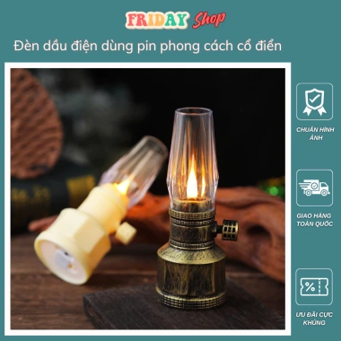 Đèn Dầu Cổ Điển Dùng Pin, Đèn Thờ Trang Trí, Giá Ưu Đãi 34.5k