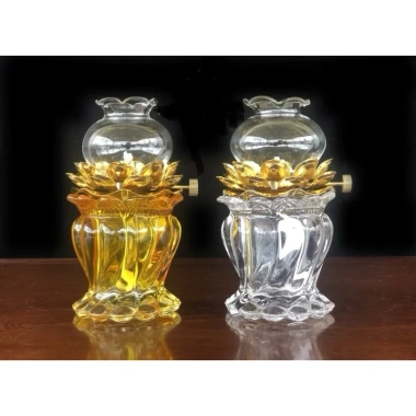 Đèn Dầu Hoa Sen Thân Pha Lê Bóng Bằng Thuỷ Tinh - Vật Phẩm Thờ Cúng Giá 89.000 VND 5