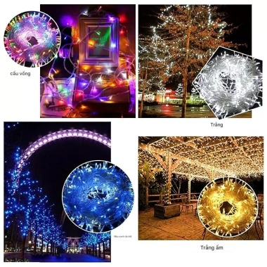 Đèn dây LED 200 20m Twinkle Full Copper – Đèn pha lê đa màu, trang trí đám cưới, Giáng sinh, giá ưu đãi 59.999đ