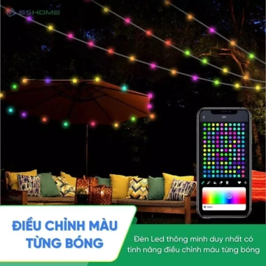 Đèn Dây Led LUCKILIGHT 10m 16 Triệu Màu Nháy Nhạc App Chống Nước Tết Noel 100k