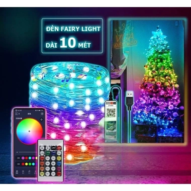Đèn Dây Led LUCKILIGHT 10m 16 Triệu Màu Nháy Nhạc App Chống Nước Tết Noel 100k 10 Đèn Dây Led LUCKILIGHT 10m 16 Triệu Màu Nháy Nhạc App Chống Nước Tết Noel 100k 10