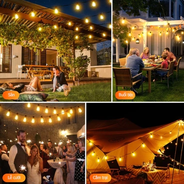 Đèn dây LED năng lượng mặt trời ST38 – Chống thấm nước, tự động phát sáng 7.6‑30m, giá ưu đãi 213.589₫ 9
