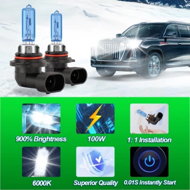 Đèn Đôi Halogen 100W 6.000K Canbus Cho Hyundai Accent 2.018-2.022 Siêu Trắng 800%