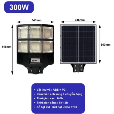 Đèn Đường Sân Vườn Năng Lượng Mặt Trời 180-800W - Tiết kiệm năng lượng, chiếu sáng mạnh, giá ưu đãi 329.000₫ 6