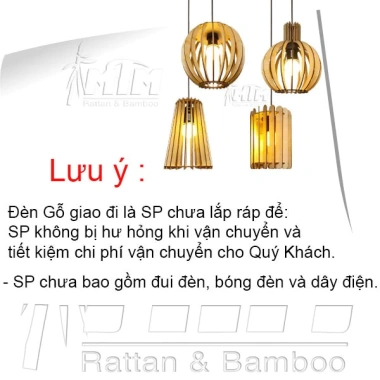 Đèn gỗ lồng đèn treo trang trí - Thiết kế tinh tế, ánh sáng ấm, giá chỉ 15.000₫, phù hợp cho phòng khách, nội thất hiện đại