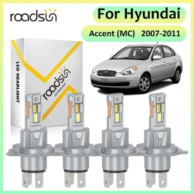 Đèn Halogen Đơn 100W 6.000K 20.000LM Plug-N-Play Canbus Cho Hyundai Accent (MC) 2.007-2.011 Siêu Trắng 800% Độ Sáng