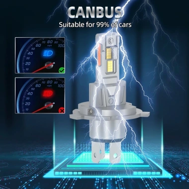 Đèn Halogen Đơn 100W 6.000K 20.000LM Plug-N-Play Canbus Cho Hyundai Accent (MC) 2.007-2.011 Siêu Trắng 800% Độ Sáng