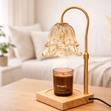 Đèn Hâm Nến Hoa Dạ Lan LED Cỡ Lớn - Hẹn Giờ, Dimmer, Đèn Bàn Đầu Giường, Tặng 2 Bóng, Quà Cưới Lễ Tết 468k