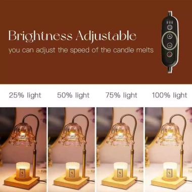 Đèn Hâm Nến Hoa Dạ Lan LED Cỡ Lớn - Hẹn Giờ, Dimmer, Đèn Bàn Đầu Giường, Tặng 2 Bóng, Quà Cưới Lễ Tết 468k