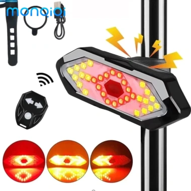 Đèn hậu xe đạp MONQIQI điều khiển từ xa, chống nước, sạc lại - Giá 110.000₫