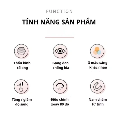 Đèn học bảo vệ mắt 42cm tích điện, đèn LED dán tường đa năng xoay 80° - Giá 139.000₫
