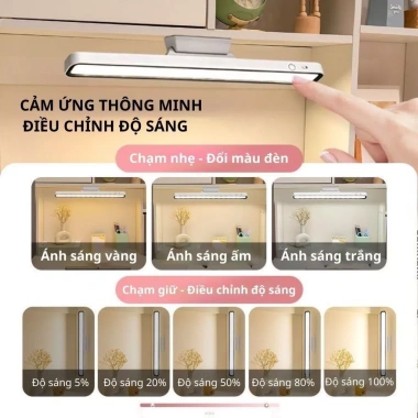Đèn học bảo vệ mắt 42cm tích điện, đèn LED dán tường đa năng xoay 80° - Giá 139.000₫