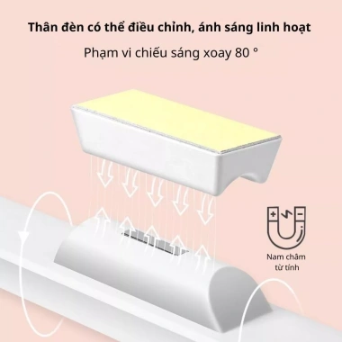 Đèn học bảo vệ mắt 42cm tích điện, đèn LED dán tường đa năng xoay 80° - Giá 139.000₫