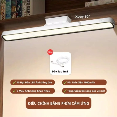 Đèn học bảo vệ mắt 42cm tích điện, đèn LED dán tường đa năng xoay 80° - Giá 139.000₫ 10 Đèn học bảo vệ mắt 42cm tích điện, đèn LED dán tường đa năng xoay 80° - Giá 139.000₫ 10