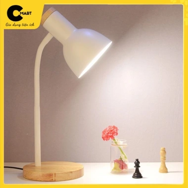 Đèn Học Chân Gỗ Tự Nhiên Kim Loại Cổ Điều Chỉnh MS2 - Bàn Đèn Học CMART Giá 159k