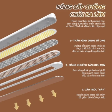 Đèn học để bàn bóng LED chống cận gập bật tắt không nhấp nháy tích hợp đế điện thoại Giá chỉ 183.000₫