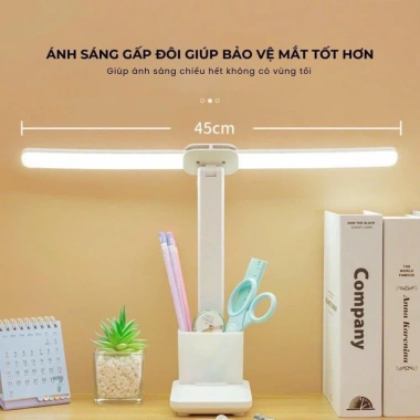 Đèn học để bàn chống cận tích điện 2 LED kèm ống cắm bút tiện lợi - 71.900₫