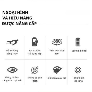 Đèn học LED bảo vệ mắt, sạc lại, kẹp hoặc để đứng: Đèn đọc sáng tạo 65.000₫ 8