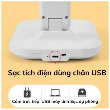 Đèn học LED chống cận sạc được 3 màu ánh sáng chặn ánh xanh không nhấp nháy, học tập và làm việc