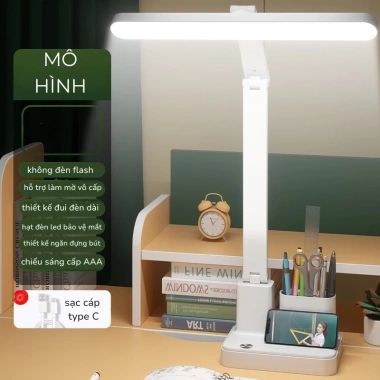 Đèn Học LED Tích Điện Chống Cận LCD Đa Thông Tin Pin Lớn Bảo Vệ Thị Lực 379k