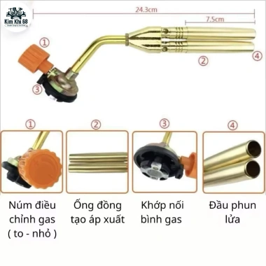 Đèn khò 12V cho bình gas mini ống đồng - Ánh sáng mạnh, tiết kiệm, chỉ 59.000đ