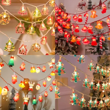 Đèn LED 3m 10m Họa Tiết Đèn Lồng Cá Chép Trang Trí Tết Noel Giáng Sinh Bông Tuyết Giá 16.000 VND 6