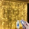Đèn LED 3m 300Cửa Sổ Rèm Dây 8 Chế Độ USB - Đèn Cổ Tích Trang Trí Giáng Sinh