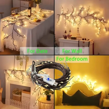 Đèn LED 48/72 Vine Light USB uốn cong, trang trí lễ, tiết kiệm, giá 197k