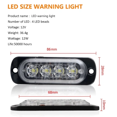 Đèn LED 4LED 12V cho ô tô & xe tải - Đèn hông sáng mạnh, khẩn cấp, tiết kiệm năng lượng, giá chỉ 37.399₫