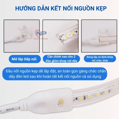 Đèn LED 50m nháy đa màu NP Nhật Phong kèm nguồn, chống nước, trang trí trần, giá ưu đãi 230.000 VND 5