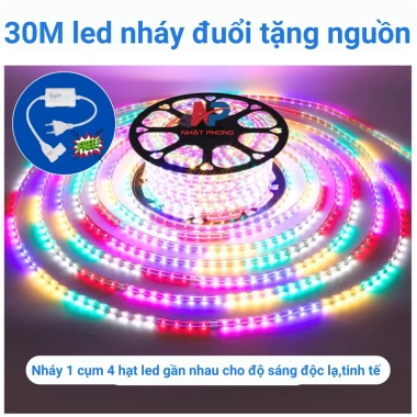 Đèn LED 50m nháy đa màu NP Nhật Phong kèm nguồn, chống nước, trang trí trần, giá ưu đãi 230.000 VND 10