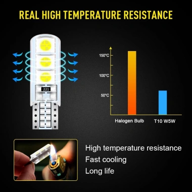 Đèn LED 6 Bóng T10 W5W Silicone Siêu Sáng Xe Hơi Ánh Sáng Khe Hở Giá 27.500₫