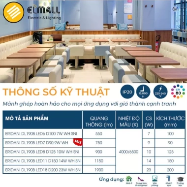Đèn LED âm trần Philips ERIDANI DL190B 7‑14W 1 màu Đổi Màu, tiết kiệm năng lượng, ánh sáng đồng đều, độ sáng điều chỉnh, cho gia đình - Chính hãng, giá 68.855₫
