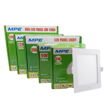 Đèn LED âm trần siêu mỏng vuông cao cấp MPE 6‑24W chuẩn Châu Âu, tiết kiệm năng lượng