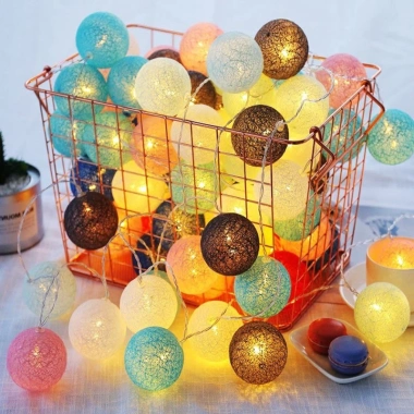 Đèn LED Ball Cotton Thái Lan 20 Bóng KD725 - Trang trí nhà cửa, sân vườn, cắm điện, giảm còn 99.000₫ 2