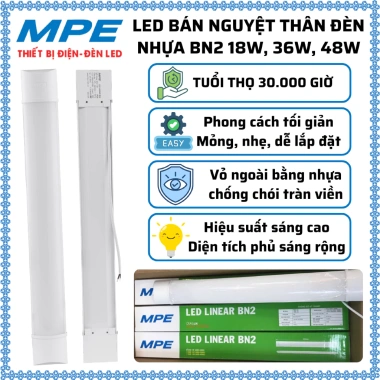Đèn LED bán nguyệt BN2 18-48W MPE, 6.500K trắng 3.000K vàng, chống chói - 103.320 VND
