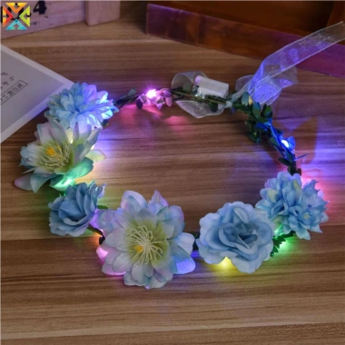 Đèn LED Băng Đô Phát Sáng Hoa Quấn Tóc Cho Bé Gái - Đẹp Lung Linh, An Toàn