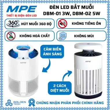 Đèn LED bắt muỗi thông minh DBM-01 3W cảm biến ánh sáng - DBM-02 2 cách diệt muỗi an toàn, giá ưu đãi 539.075₫