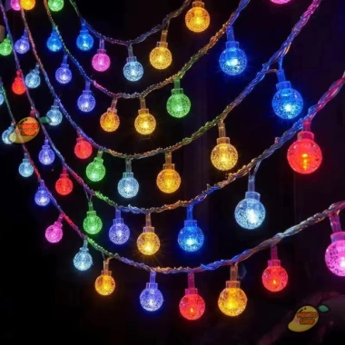 Đèn LED Bi Bọt Lấp Lánh Màu Vàng Ấm + Mix Nhiều Màu, dây điện trong - Trang trí Cây Đào Mai Tết, phòng ngủ, Giá 42.900 7