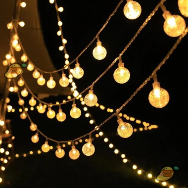 Đèn LED Bi Bọt Lấp Lánh Màu Vàng Ấm + Mix Nhiều Màu, dây điện trong - Trang trí Cây Đào Mai Tết, phòng ngủ, Giá 42.900 9
