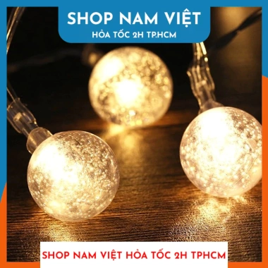 Đèn LED Bóng Tròn Pha Lê Bọt Khí - Trang Trí Lễ Tết, Sinh Nhật, Nhà Cửa, Sáng Rực Tiết Kiệm