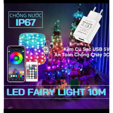 Đèn LED Cảm Ứng Nháy 10M/20M USB 5V RGB Đèn Nhạc, Điều Khiển Từ Xa - Giá 80k