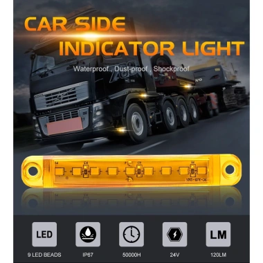 Đèn LED cảnh báo gắn phía sau xe hơi 24V 9 bóng - Chuyên dụng, Giá chỉ 27.500 VND 6