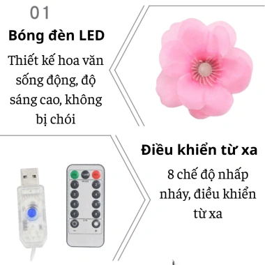 Đèn LED Cành Hoa Đào 2.026 - Đèn Hoa Giả Phát Sáng, Decor Nhà Cửa, Giá ưu đãi 115.000₫